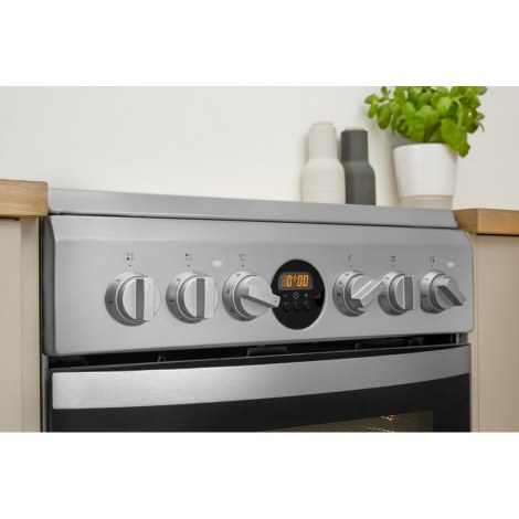 INDESIT | Cooker | IS5V8CHX/E | Hob type Vitroceramic | Oven type Electric | Stainless steel | Width 50 cm | Grilling | Electron - 5